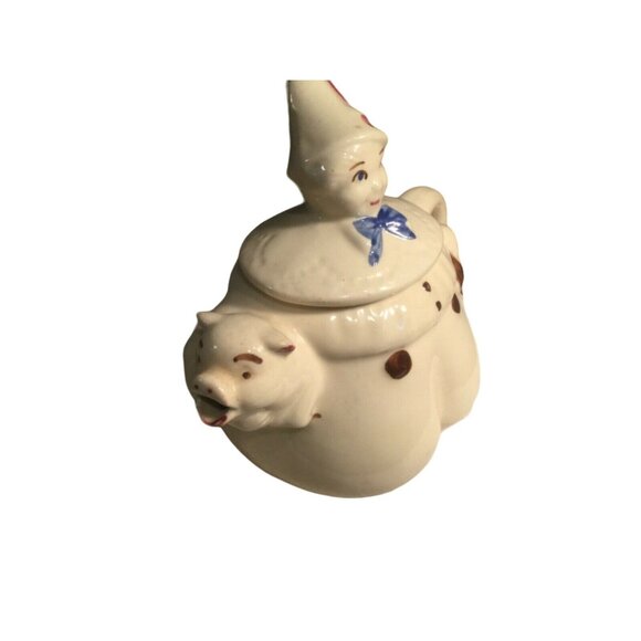 Shawnee Pottery TEAPOT USA  Tom the Piper's Son Pig Spout~1940's- vintage - Picture 10 of 10